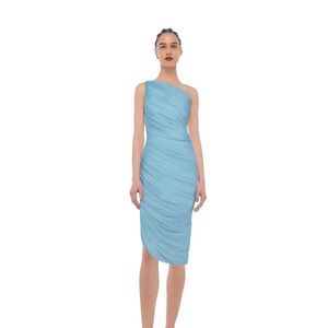 NWT Norma Kamali Diana Dress Midi Knee Length Powder Blue